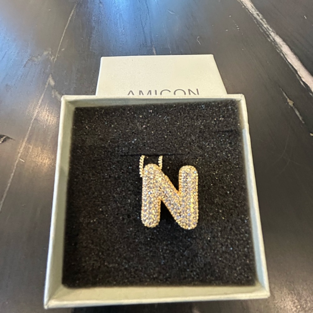 Gold Initial Pendant Necklace - BNIB